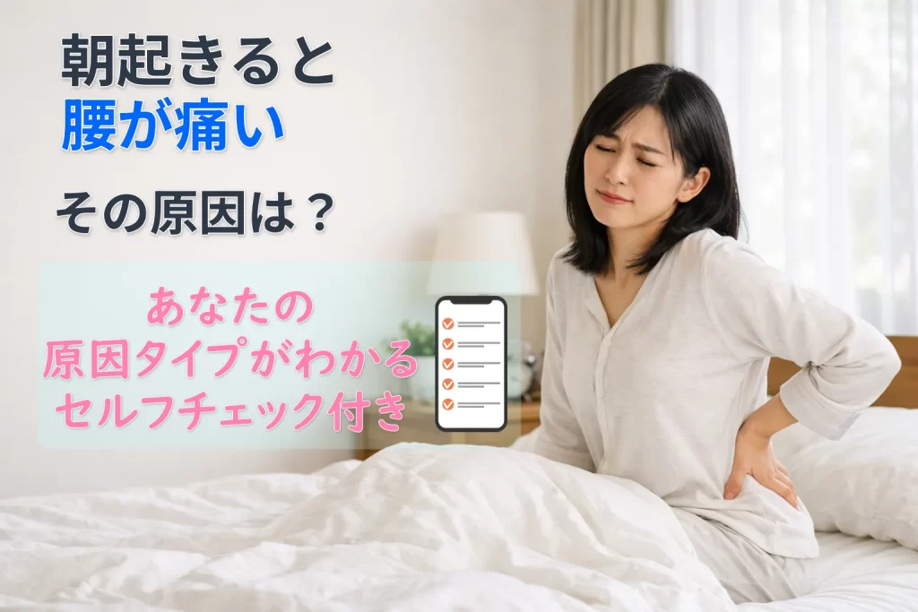 朝起きると腰が痛い原因タイプをチェックリストで診断するイメージ